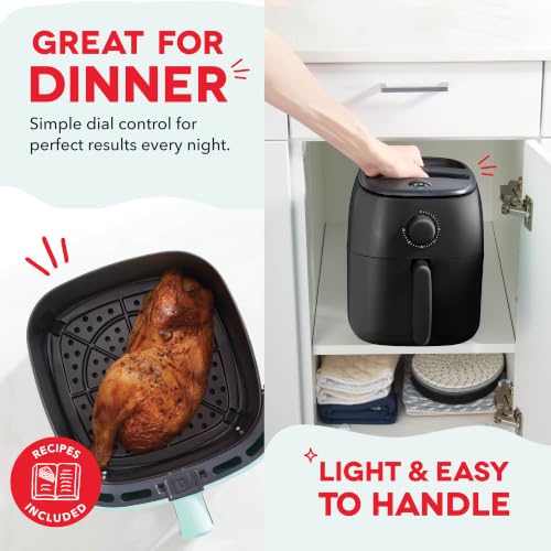 Image of Dash Tasti-Crisp Air Fryer - AirCrisp Technology - Compact Design with Adjustable Temperature Control - Nonstick Fry Basket & Auto Shut-Off Feature - 2.6 Quarts - Black