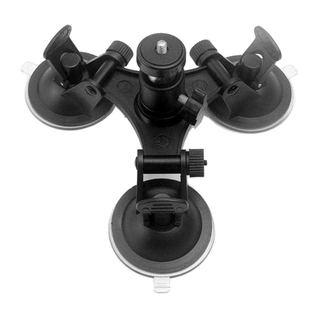 Car Triple Suction Cup Mount Base Stand Fits for Goprro Black Action Camera-image-12