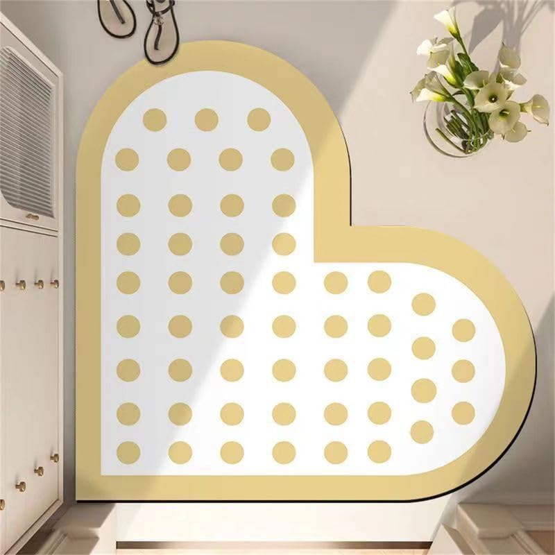 Tapis Forme d'amour Anti-moisissure Antidérapant Séchage Rapide Tapis de Sol léger Luxe Terre de diatomée Doux Absorbant Tapis de Bain