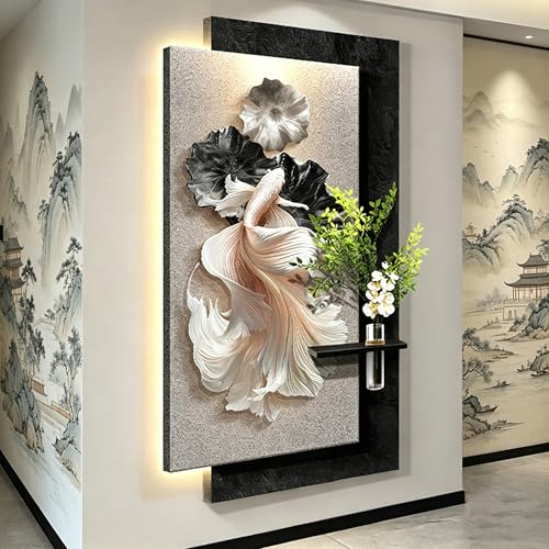 Décoration murale 3D LED 100x50cm tableau grès moderne
