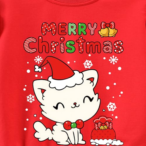 Image of EULLA Toddler Girls Christmas Sweatshirt Long Sleeve Snowman Deer Santa Claus Xmas Holiday Shirts for Kids Sweater 2-7 Years