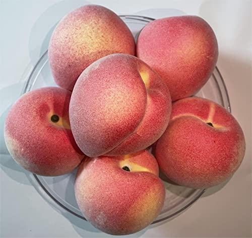 Artificial Lifelike Peach For Home Kitchen Party Wedding Prop Decoration,Simulation Fake Fruit Model For Theme Party Display (6Pcs Pink) #TOP8