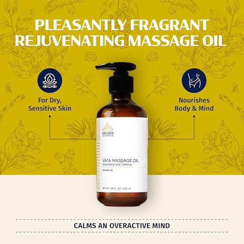 Kerala Ayurveda Everyday Herbal Massage Oil | Nourishes Dry Skin | Ashwagandha Rich Oil | Promotes Sleep & Relaxation | Ideal for Balancing Vata Dosha | Pavan Oil - 6.8 Fl Oz - Image 5
