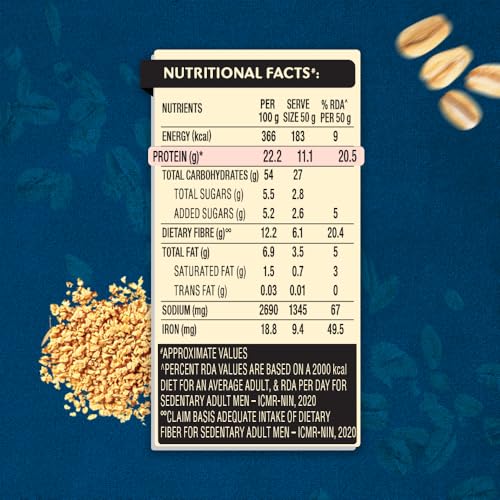 Image of Too Yumm Oats High Protein Super Oats Masala | 350g | 22.2g Protein | Oats, Soya Chunks, Millets, Bajra, Jowar & Chia Seeds | 12.2g Dietary Fibre