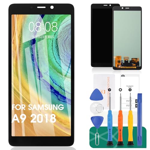 SRJTEK OLED para Samsung Galaxy A9 2018 Pantalla LCD para Samsung A9 Star Pro Reemplazo de pantalla para Samsung A9s Touch SM-A920F Kits digitalizador (Negro, Sin Marco)
