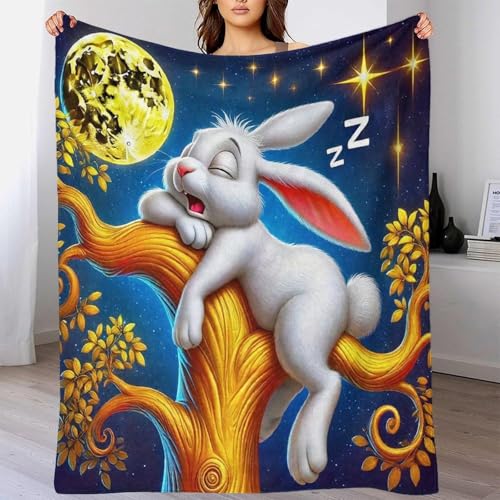 Couverture lapin 3D microfibre : idée cadeau cocooning et douce - 6