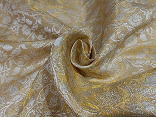 Tissu jacquard brocart doré métallisé pour vestes rigides et accessoires