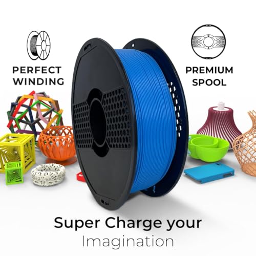 Image of NFIL3D Premium High Strength PLA+ Electric Blue 3D Printer Filament | Dimensional Accuracy + /- 0.015mm |1.75mm | Easy to Print, No Clogging,Smooth Finish,Tangle-Free |Compatible with All 3D Printers