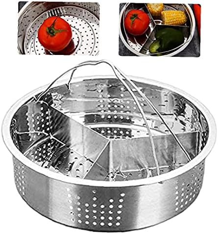 Hainice Stainless Steel Steam Baskets Rack with Divider Pressure Cooker Accessories Trio Separator Set