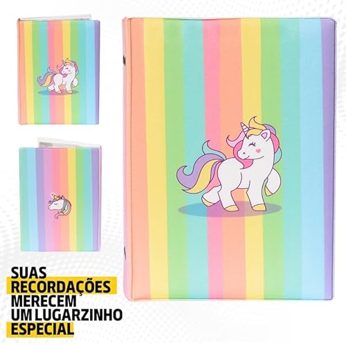 Álbum Fotográfico 15x21 para 100 Fotos UNICÓRNIO Colorido Jovem Bebê Infantil