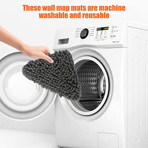 85 Inch ​Wall Mop Wall Cleaner With Long Handle , 360° Rotating Microfiber Dust Mop, Skirting Cleaning Tool Ceiling Gasket Window Cleaning Kit With 39" To 85" Extension Pole And 6 Replacement Pads #TOP7