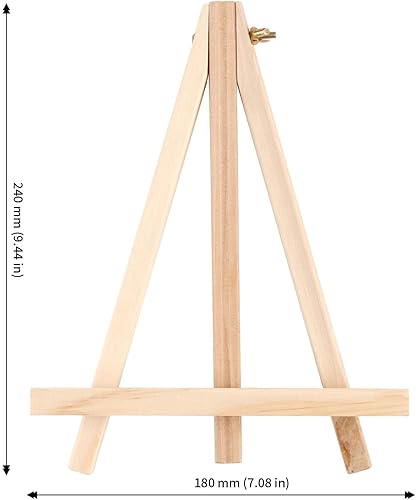 Vista 2 de JAPCHET Paquete de 20 caballetes de madera de 9.4 pulgadas, pequeños caballetes de madera ajustables para pintar, exhibir y decorar el hogar
