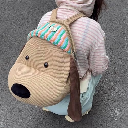 Women's Cute Puppy Backpack with Cartoon Kawaii Charm Pendant Large Capacity Funny Ainmal Bag for Travel (Puppy)2