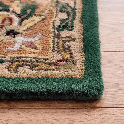 Image of 5x7 Ft Woolen Area Rug - Thick Traditional Hand-Tufted Carpet for Modern Bedrooms & Living Spaces
