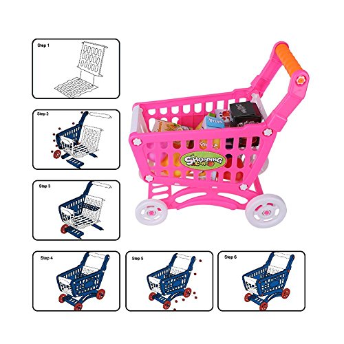 CUYT Ungiftiger sicherer Kinder-Einkaufswagen, Kinder-Plastik-Einkaufswagen, Kinder-Einkaufswagen, Puzzle Comfortable… – Bild 4