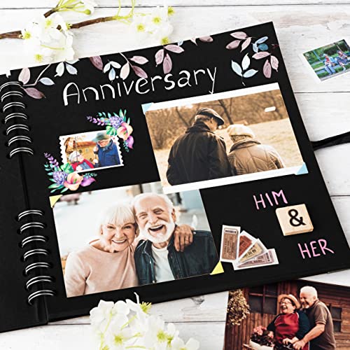 Image of Bstorify Scrapbook Photo Albums Brown Thick Kraft Paper Scrap Book Ideal for Your Scrapbooking Albums Art & Craft Projects (Black, 25.4 x 25.4 Cm), Medium