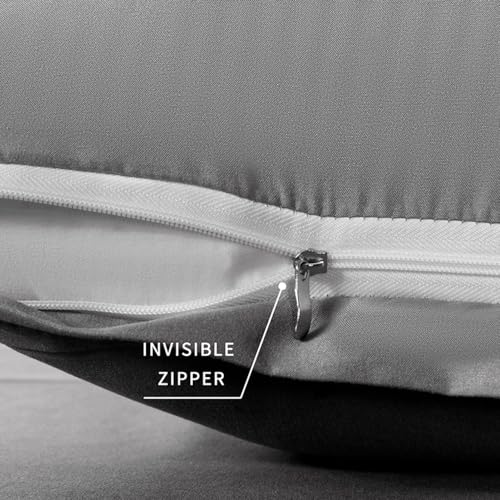Image of 2 Pack Microfiber King Zipper Pillowcases, Soft Comfortable Not Shrink Dark Gray Pillow Case, Breathable Pillow Cases Set of 2 (20x36 Inches)