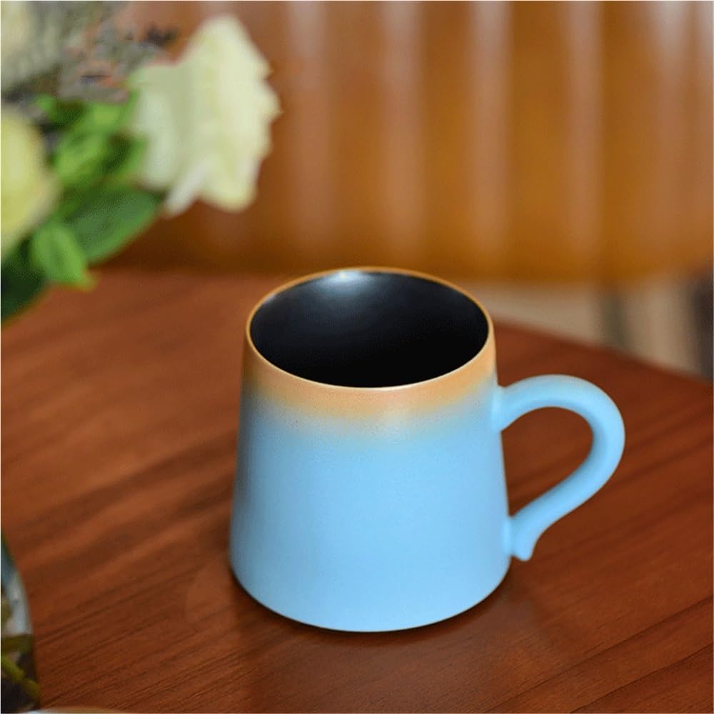 Kaffeetassen Kaffeetassen-Set in Mirror Lake Blue, 1er-Set, Keramiktasse mit matter Textur, Fassungsvermögen 325 ml, for Milchkaffee im Büro Becher