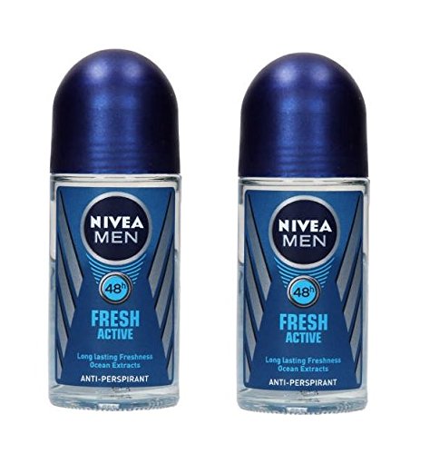 nivea unisex deo fresh active roll on, 50ml (pack of 2)