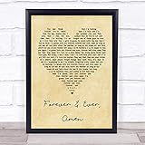 Forever & Ever, Amen Vintage Heart Song Lyric Quote Print
