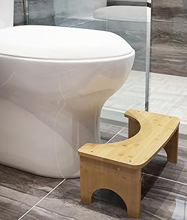 Bamboo Toilet Stool, 6.5 Inch Adult Universal Toilet Stool, Correct Toilet Posture, Relieve and Reduce Intestinal Tension ...