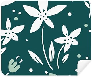 Green White Flower Paint Cleaning Cloth Screen Cleaner 2pcs Suede Fabric