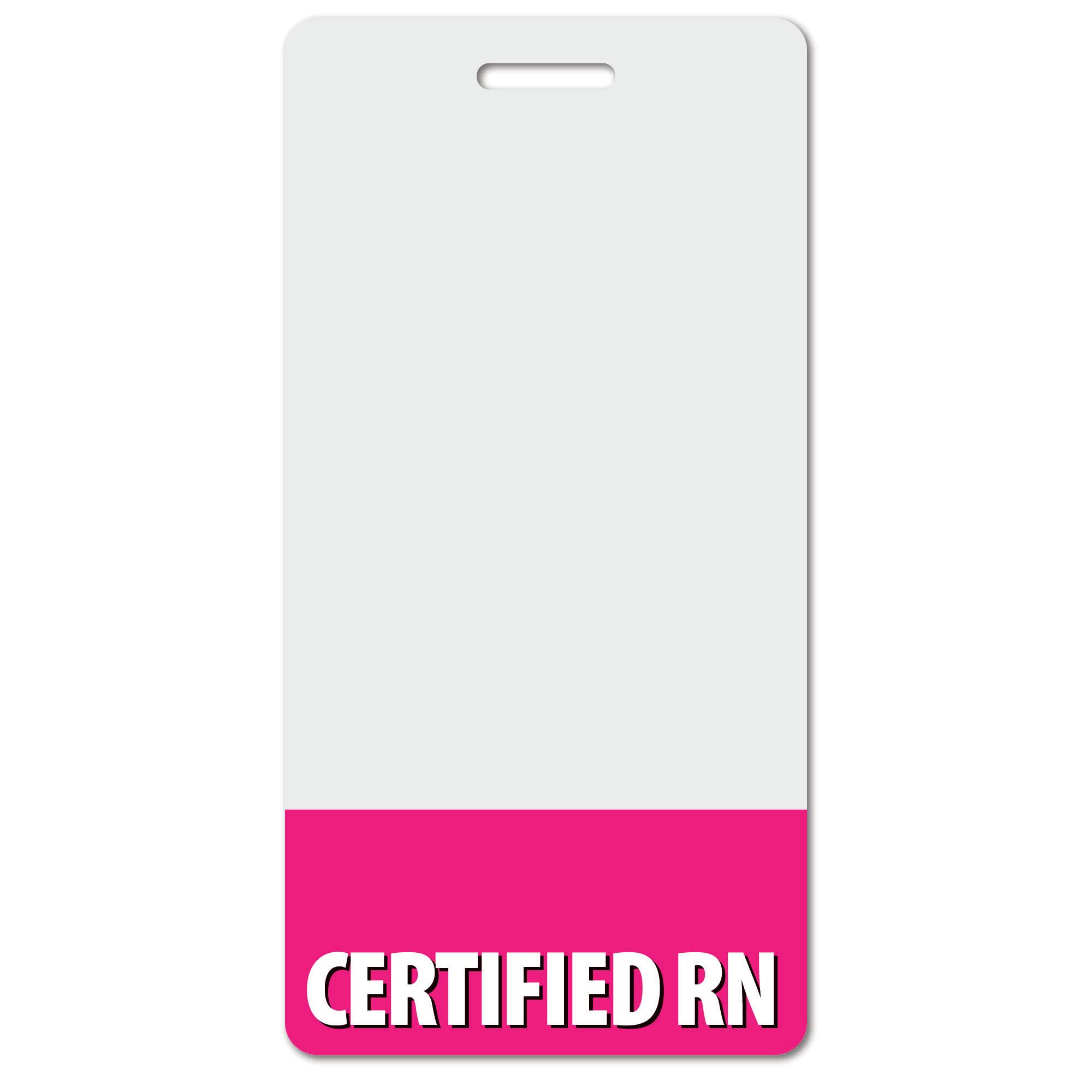 Certified RN Heavy Duty Vertical Bright Pink (20 Pack) - Spill & Tear Proof Cards - 2 Sided USA Printed Quick Role Identifier ID Tag Backer by
