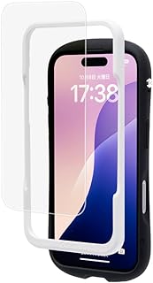 iFace iPhone16/ iPhone15/ iphone14Pro ガラスフィルム ガイド枠付き クリア【 6.1inch iphone16 用 アイフォン16 用 アイフォン15 14pro 光沢 表面硬度10H ラウンドエッジ 画面保護】