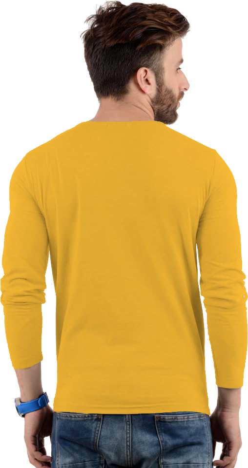 Image of LAZYCHUNKS Men's Full Sleeve Henley Neck Cotton Blend T-Shirt | Solid Regular Fit for Boys & Men | Soft Breathable Fabric | Casual Size S to 3XL