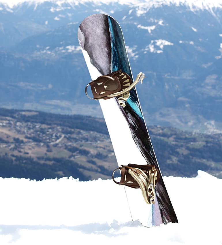 Snowboard Wrap 340 - Painted Mountain Scene Design Snowboard Graphic Decal - Includes Application Squeegee - 14 inch x 65 inch fits most snowboards