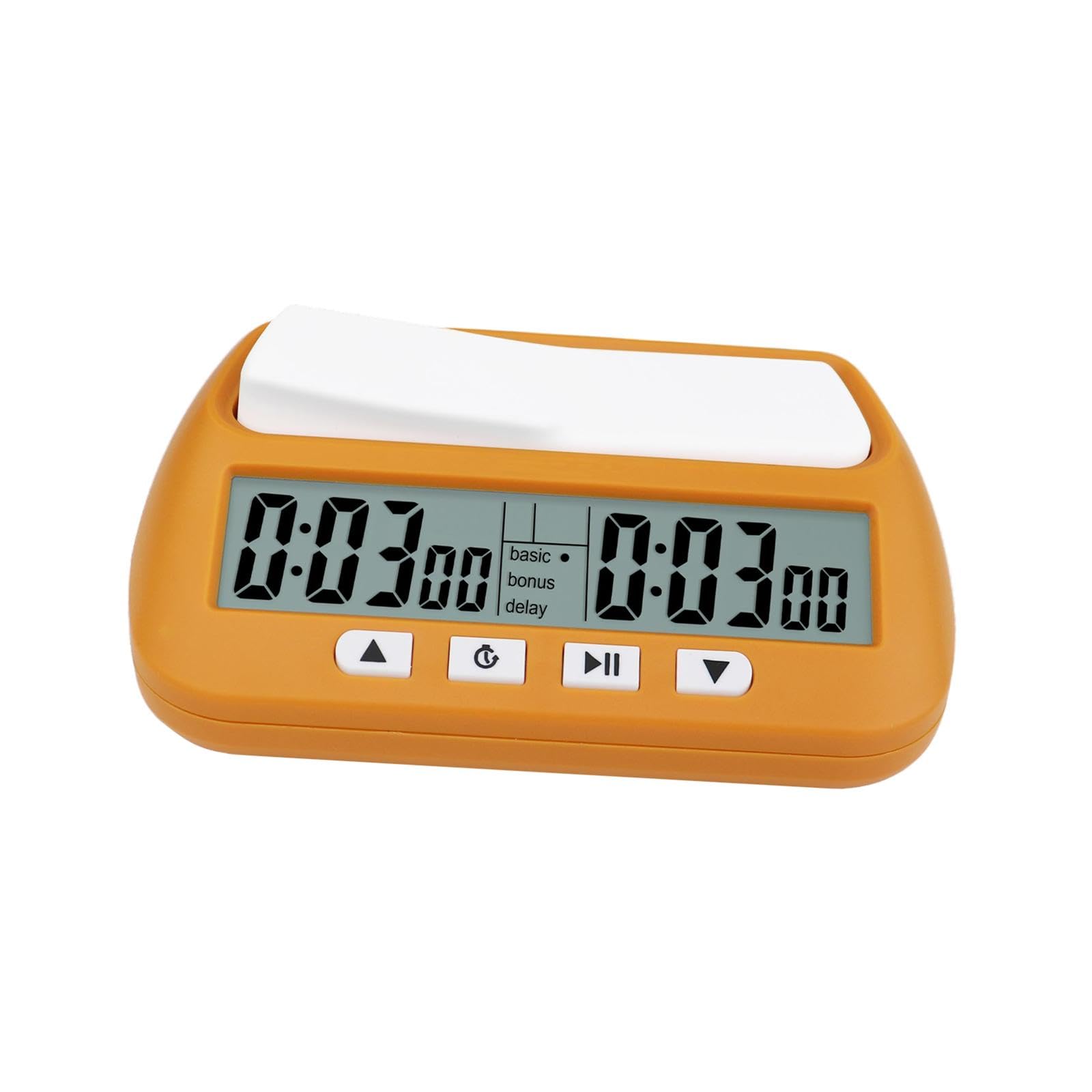 Orologio Scacchi Digitale Timer Portatile da Tavolo con Funzione di Allarme E Memoria Realizzato in Materiale Adatto per Allenamento, Giallo