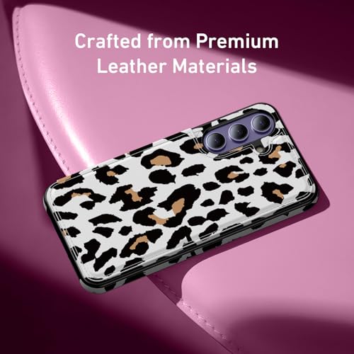 Goodon for Samsung Galaxy S24 Case Wallet - Flip Folio Leather Cover with Trendy Floral Design, 3 Card Slots & Kickstand Function, Protective Phone Case for Women and Girls - Leopard Cheetah - image 4