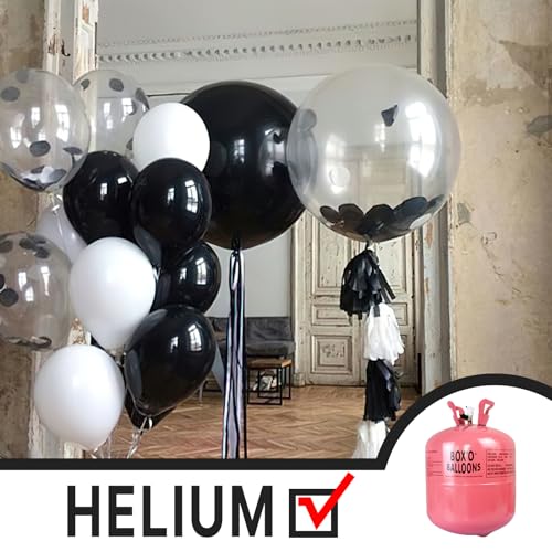Image of PartyWoo Black Foil Balloons 20pcs Large Round Giant Jumbo 4D Balloons