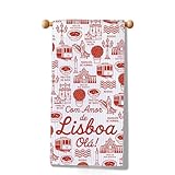 MYSOMY Toalla de cocina de Lisboa, regalo para amantes de Portugal, mercancía de la ciudad de Lisboa, Portugal, recuerdos, toalla de cocina (Lisboa Towel3)