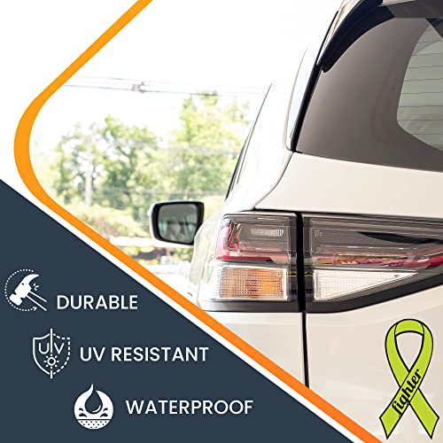 Image of Magnet Me Up Support Non-Hodgkins Lymphoma Cancer Fighter Lime Ribbon Magnet Decal, 3.5 x7 Inches, Automotive Magnet for Car Truck SUV, Support Loved Ones with Comforting Items, Crafted in USA
