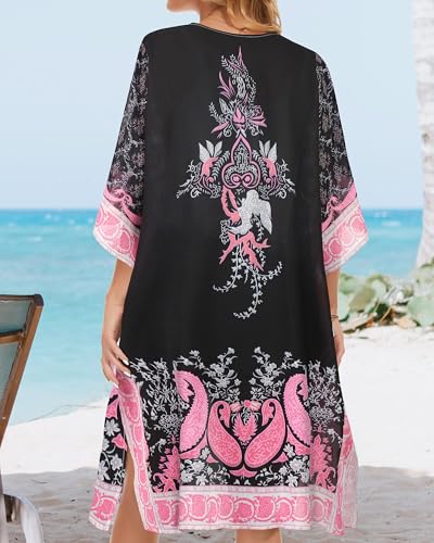 Image of Women's Kimono Beach Cover up for Summer Bathing Suits Cardigans Casual Loose Swimwear 2026