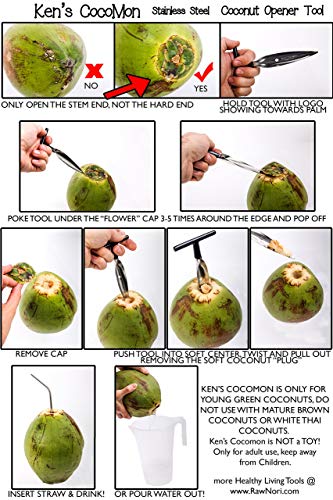 Coconut Opener Tool with Stainless Steel Straw - Image 7