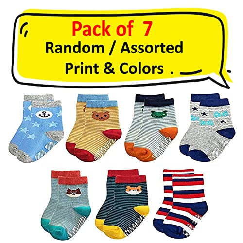 Image of Kidbee Baby Boy's Organic Cotton Anti Slip Grippers Socks