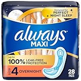 Maxi Overnight without Wings, Unscented Pads 28 Count