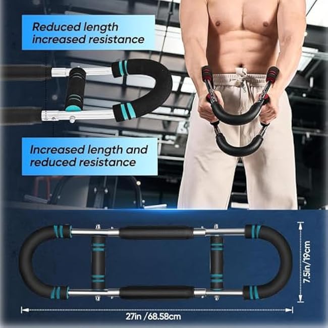 PowerTwist Arm Trainer, Adjustable 20-110lbs Chest Workout Equipment, Portable Arm and Chest Muscle Trainer, Gorilla Bar for Chest Workout, Upper Body Workout Equipment for Men and Women (Red)