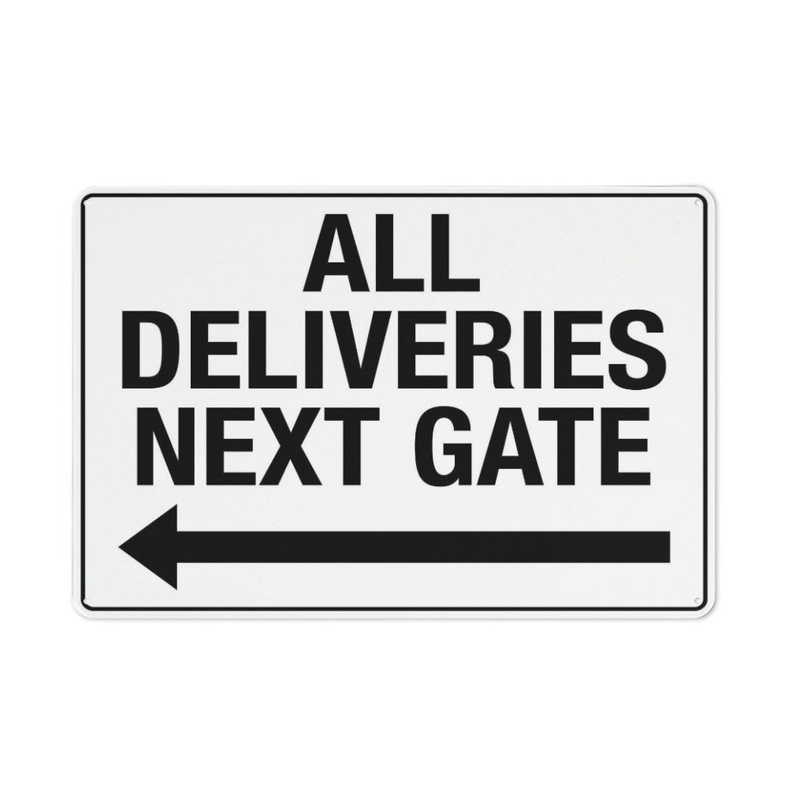 Xewazd A445 8"X12" Vintage Metal Tin Sign - All Deliveries Next Gate (Left Arrow) | Home Kitchen Farm Garage Wall Decor