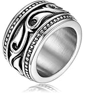 OIDEA Zegelring voor heren, goud: biker-herenring van roestvrij staal, gepersonaliseerde bandring, goudkleurige band, ringen, zegel, trouwring, vierkante herenring, sieraden, geschikt als cadeau, 54