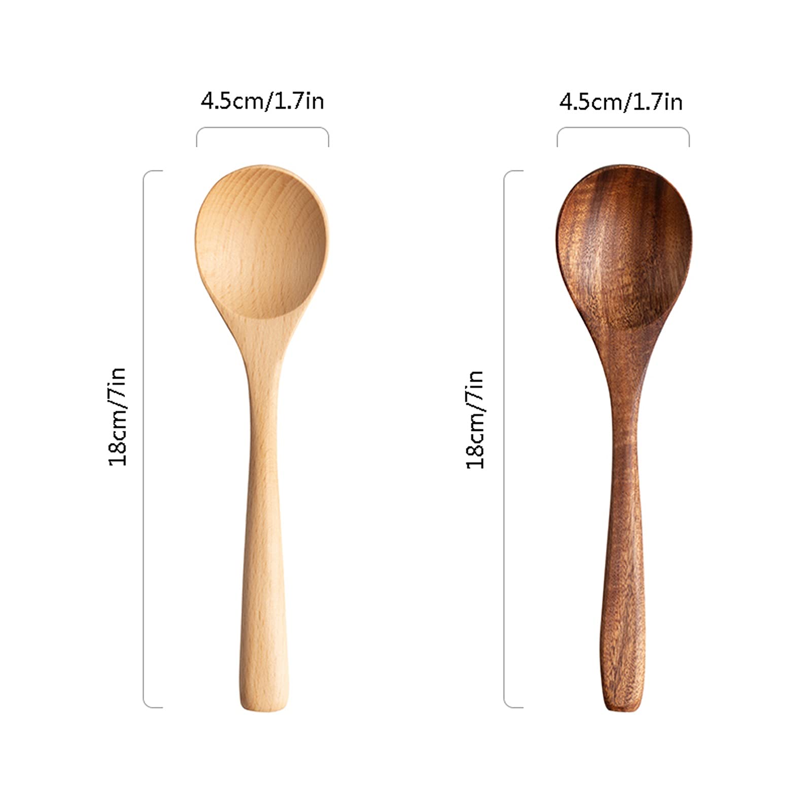 Cuillères Cuillère en bois Soupe à longue manche à couper la cuillère à couper la cuillère Grande soupe soupe cuillère cuillère Cuillère de miel de la cuillère de riz Porridge cuillère 6 pièces pour C