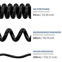 deleyCON 3,0m Stereo Audio AUX Klinkenkabel 3,5mm Spiralkabel 90° gewinkelt – Ansicht 2