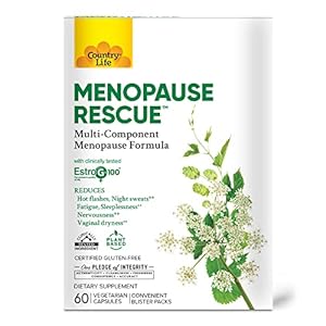 Country Life Menopause Rescue – Multi-Component Menopause Formula – Convenient Blister Packs – Plant Based – Provides Complete Care of Major Menopausal Symptoms– 60 Vegetarian Capsules