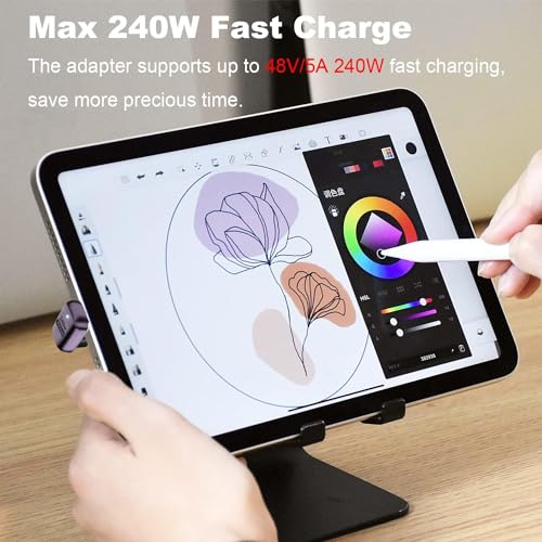 Image of MICROWARE 240W 40Gbps USB C U Shaped Adapter USB4.0 Type C Male to Female 180 Degree Angle Connector, LED Indicator 8k@60HZ Audio and Video Transmission, for Smartphone Laptop Tablet