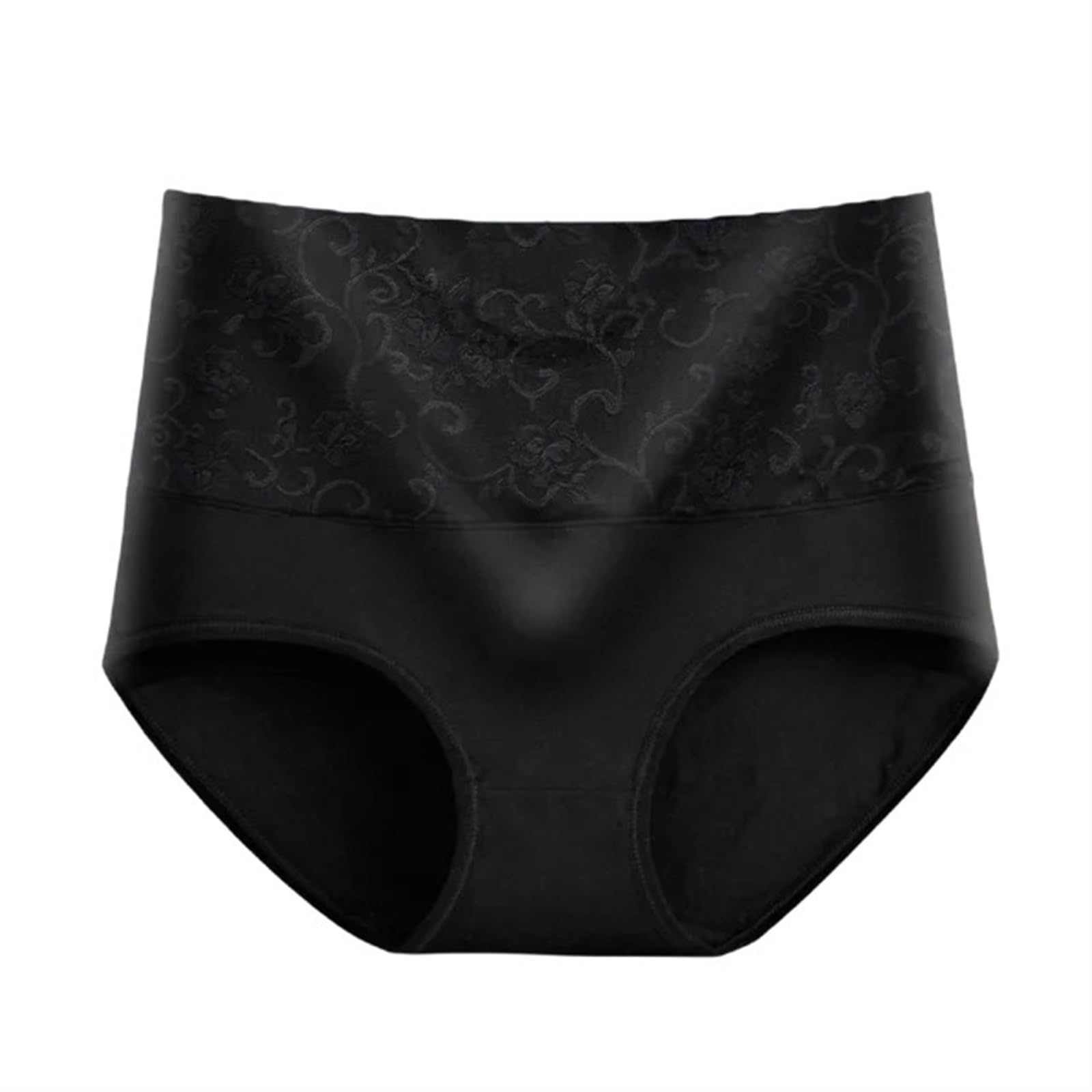 Bragas Braguitas Tangas 12 unids/lote de ropa interior cómoda de color sólido de cintura alta de algodón for mujer, ropa interior auxiliar posparto de talla grande 5XL for mujer(Black 12pcs,5XL)