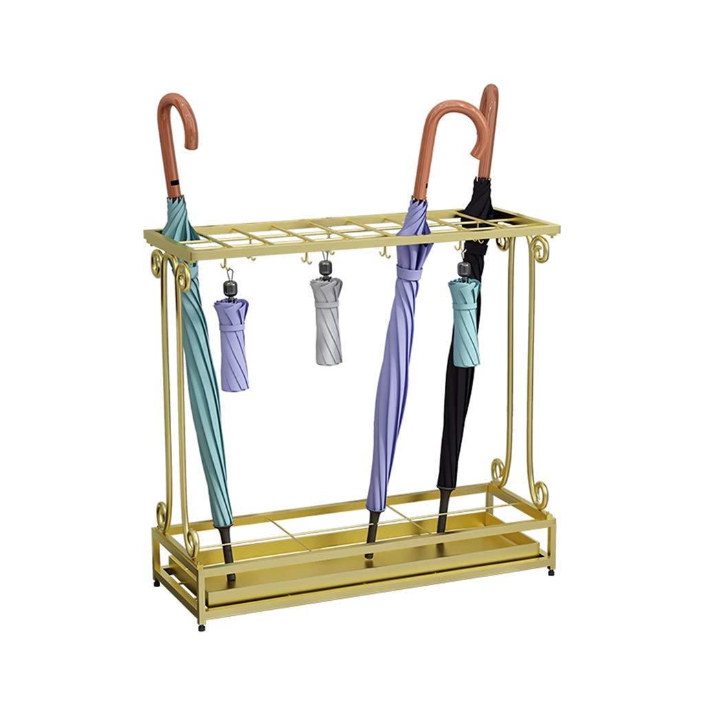 Porte-parapluie carré en fer forgé noir pour hall d'accueil et maison