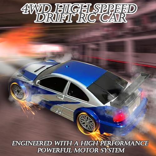 Image of 1 /43 Mini RC Drift Car with Gyroscope, 2.4GHz 4WD Full Proportional High Speed Micro Hobby RC Cars with Lights Racing Tires, Fast Small Remote Control Car, Toy Model Gift for Adults Kids Boys Girls