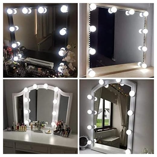 Madbids-Luces de espejo kit luces para espejo estilo Hollywood para traco 10 bombillas LED